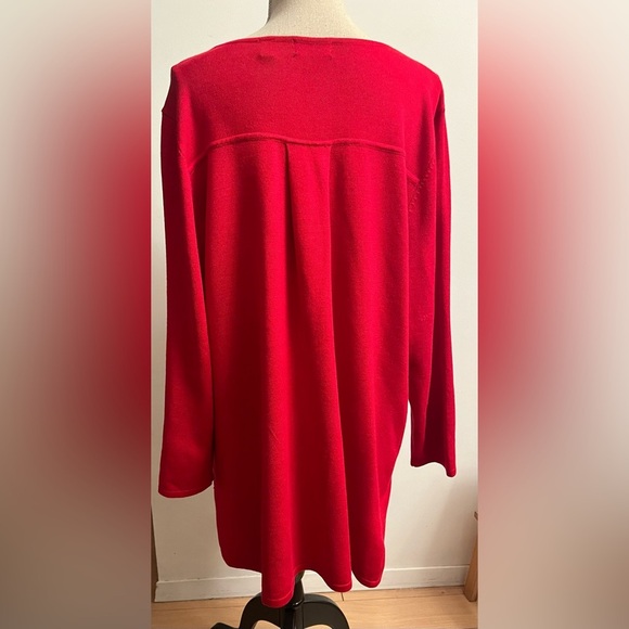 Tahari Tunic Sweater Red 3X - Picture 2 of 10